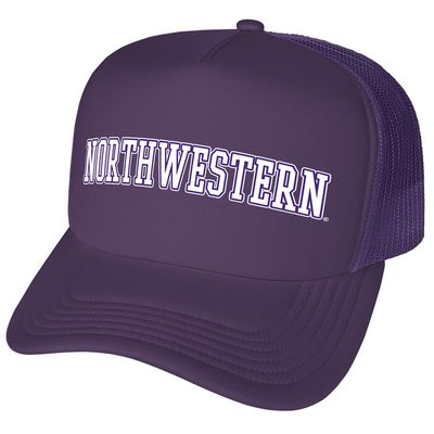 Campus Lab Official Northwestern University Distressed School Name Foam Snapback Trucker Hat - Unisex for Men and Women