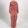 Hooded Onesie Pajamas for Adults Fleece Sherpa Sleepwear for Women Bear Onesie One Piece Pajamas view 3