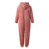Hooded Onesie Pajamas for Adults Fleece Sherpa Sleepwear for Women Bear Onesie One Piece Pajamas view 4