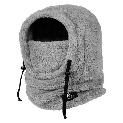 Gisdanchz Ski Mask for Women, Fleece Balaclava Face Mask Helmet Cover for Women Men, Neck Warmer Gaiters Face Cover for Winter Men Ski Hood Winter Shield for Cold Weather, Light Gray