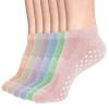 DIBAOLONG Womens & Mens Low Cut Socks, 6-Pairs Non Slip Yoga Sock Ankle Athletic Short Cotton Socks with Grips view 2