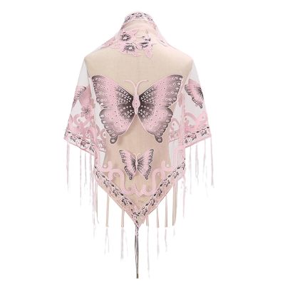 Butterfly Embroidered Shawl Lace Scarf Formal Shawls And Wrap For Evening Dresses Sheer Shawl With Fringe Sheer Shaw