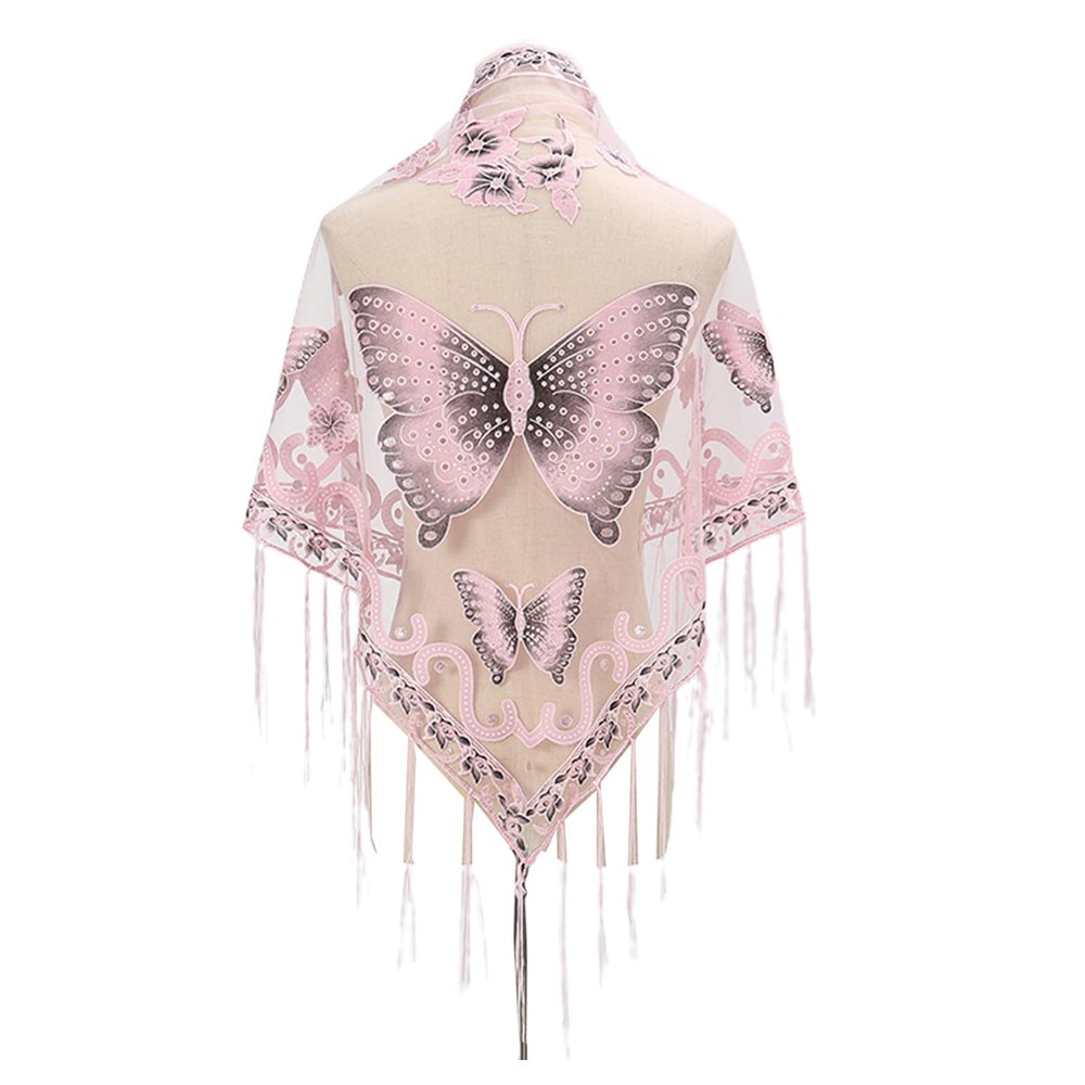 Butterfly Embroidered Shawl Lace Scarf Formal Shawls And Wrap For Evening Dresses Sheer Shawl With Fringe Sheer Shaw