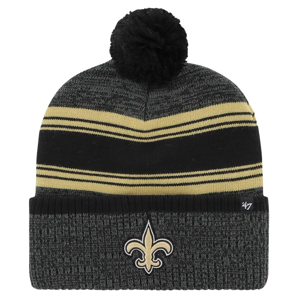 47 Men's Black New Orleans Saints Fadeout Cuffed Knit Hat with Pom