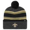 47 Men's Black New Orleans Saints Fadeout Cuffed Knit Hat with Pom view 1