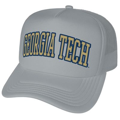 Campus Lab Official Georgia Tech Distressed School Name Foam Snapback Trucker Hat - Unisex for Men and Women
