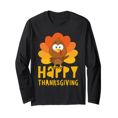 Happy Thanksgiving Shirt Men Women Kids Family Turkey Day Long Sleeve T-Shirt