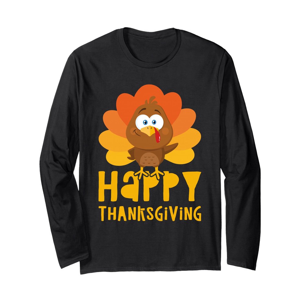 Happy Thanksgiving Shirt Men Women Kids Family Turkey Day Long Sleeve T-Shirt