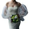 Acinkeety Bridal Dress Sleeves White Removable Formal Dress Puff Sleeve Wedding Accessories Marriage Party Photography Supplies Sleeve view 1