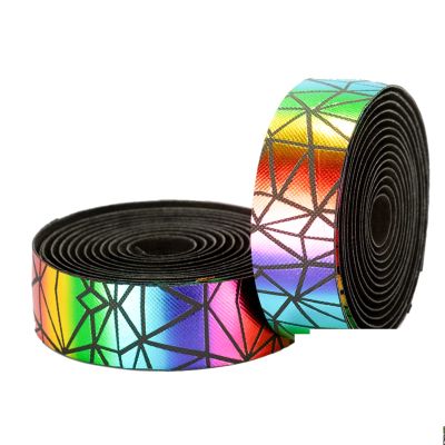 MbeLLO Road Bike Handlebar Tape,Non-Slip Tape Bike Road Bike Handlebar Tape Bike Accessories 1 Pair Cycling Reflective Tape (Color : Pink) (Color : Rainbow)