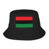 ADTEMP Pan-African Flag Hat Outdoor Adult Bucket Cap Fishing Cap Baseball Cap Folding Cap Black view 1