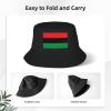 ADTEMP Pan-African Flag Hat Outdoor Adult Bucket Cap Fishing Cap Baseball Cap Folding Cap Black view 3