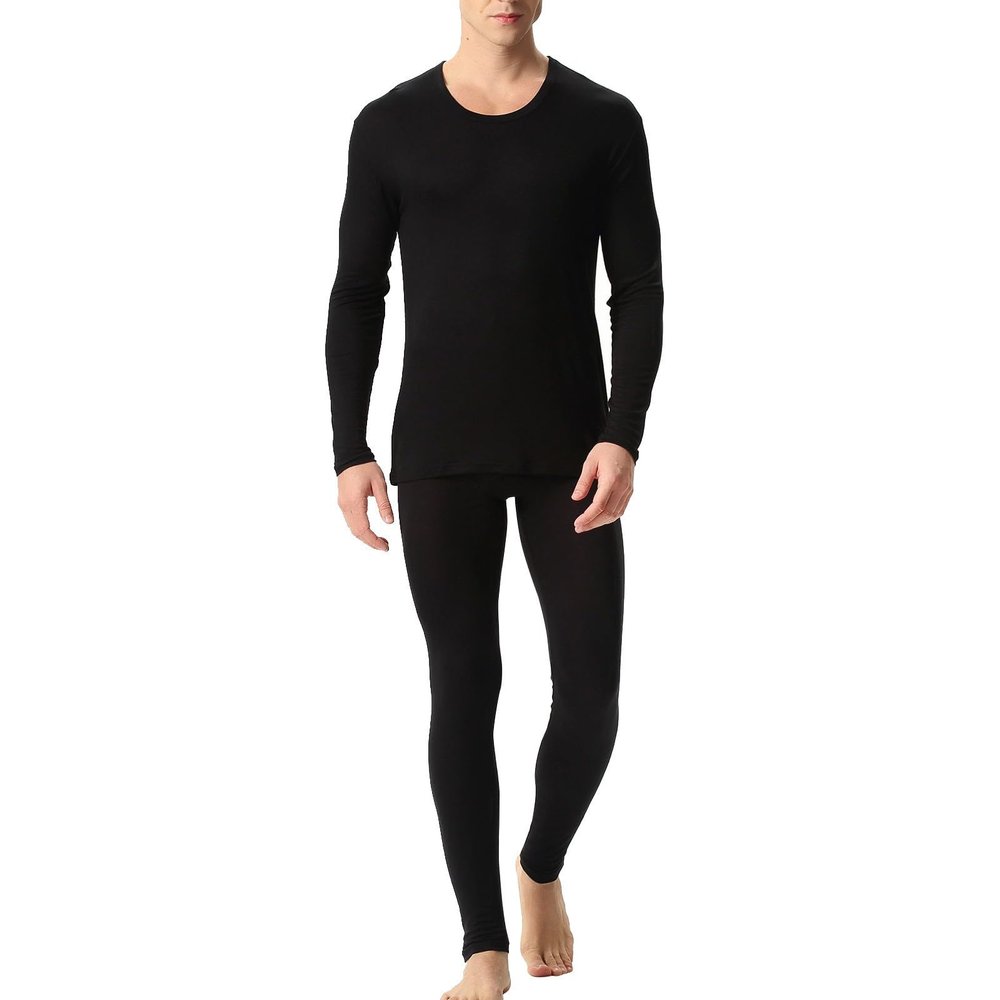 ZYXTIM Mens Base Layer Set - Top & Bottom - Compression Shirts for Men, Compression Pants Men, Rash Guard for Men, Leggings Black
