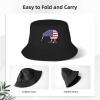 ADTEMP Kiwi Bird New Zealand USA Hat Outdoor Adult Bucket Cap Fishing Cap Baseball Cap Folding Cap Black view 3