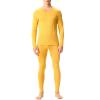Long Johns Thermal Underwear for Men Soft Fleece Lined Base Layer Cold Weather Bottom Top Set Yellow view 1