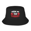ADTEMP Show Me Your Bobbers Hat Outdoor Adult Bucket Cap Fishing Cap Baseball Cap Folding Cap Black view 1