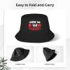 ADTEMP Show Me Your Bobbers Hat Outdoor Adult Bucket Cap Fishing Cap Baseball Cap Folding Cap Black view 3
