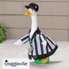 Gaggleville Referee Goose Outfit  3-Piece Costume with Striped Shirt, Plush Hat & Whistle  Fits 23" Porch Goose Statue  Fun Indoor/Outdoor Dcor for Sports Season Celebrations by Fox Valley Traders view 2
