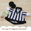 Gaggleville Referee Goose Outfit  3-Piece Costume with Striped Shirt, Plush Hat & Whistle  Fits 23" Porch Goose Statue  Fun Indoor/Outdoor Dcor for Sports Season Celebrations by Fox Valley Traders view 3