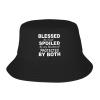 ADTEMP Blessed by God Spoiled by My Husband Hat Outdoor Adult Bucket Cap Fishing Cap Baseball Cap Folding Cap Black view 1