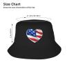 British Flag and USA Flag Hat Outdoor Adult Bucket Cap Fishing Cap Baseball Cap Folding Cap Black view 4