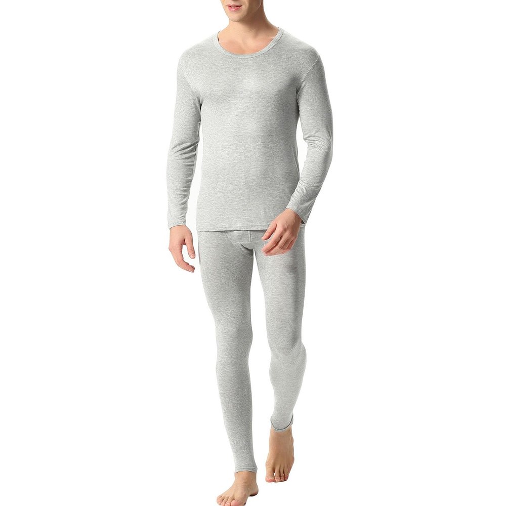 ZYXTIM Mens Base Layer Set - Top & Bottom - Compression Shirts for Men, Compression Pants Men, Rash Guard for Men, Leggings Grey