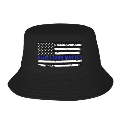 Blue Lives Matter Thin Blue Line Flag Hat Outdoor Adult Bucket Cap Fishing Cap Baseball Cap Folding Cap