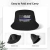 Blue Lives Matter Thin Blue Line Flag Hat Outdoor Adult Bucket Cap Fishing Cap Baseball Cap Folding Cap view 3