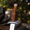 38-Inch Viking Sword with Scabbard  Handmade Damascus Steel Blade  Full Tang Norse Style  Uhtred-Inspired Medieval Sword Replica view 3