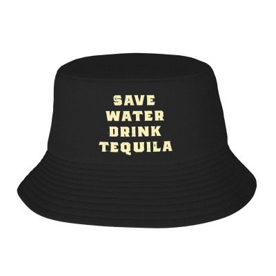 ADTEMP Save Water Drink Tequila Hat Outdoor Adult Bucket Cap Fishing Cap Baseball Cap Folding Cap Black