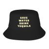 ADTEMP Save Water Drink Tequila Hat Outdoor Adult Bucket Cap Fishing Cap Baseball Cap Folding Cap Black view 1