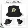 ADTEMP Save Water Drink Tequila Hat Outdoor Adult Bucket Cap Fishing Cap Baseball Cap Folding Cap Black view 3