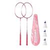 GRASKY Premium Badminton Racket Set with 2 Carbon Fiber Racquets - High Tension and Pre-Strung for Professional Gameplay (Pink) view 1