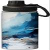 Yioniii Abstract Painting in Blue and colors pattern Sports Leak Proof Water Bottle 18 oz, Insulated Water Bottles for Bicycles,Fitness,Yoga,Hiking etc.Blue and White view 1