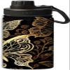 Yioniii Butterfly Dancing Gracefully pattern Water Bottle 18 oz Double Wall Vacuum Insulated Stainless Steel Wide Mouth Sports Hot & Cold Reusable Water Bottle,Gold and Black view 1
