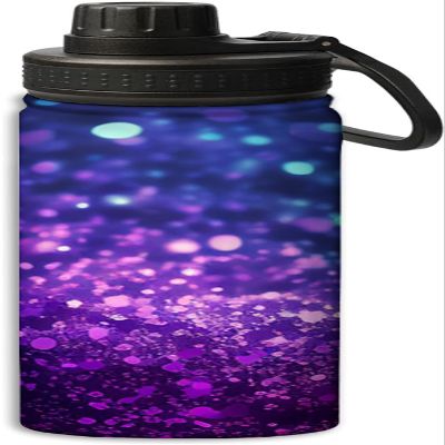 Yioniii Blue And Purple Glitter Print pattern Water Bottles Insulated 18 oz,Insulated Double Walled Leak Proof Sports Water BottleThermo Mug Keep Cold and Hot,Blue And Purple