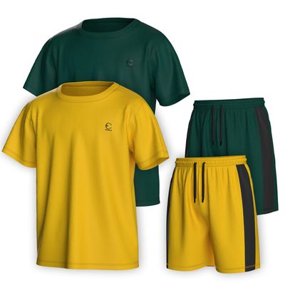 Essenclo Boys Clothing Sets Tagless Loose Athletic Performance Crew Neck T-Shirt and Short Outfits Size 3-16 (4 Piece Set) - Set-12-9-10