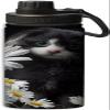 Yioniii Daisies And Cute Dog pattern Water Bottles Insulated 18 oz,Insulated Double Walled Leak Proof Sports Water BottleThermo Mug Keep Cold and Hot,Black and White view 1