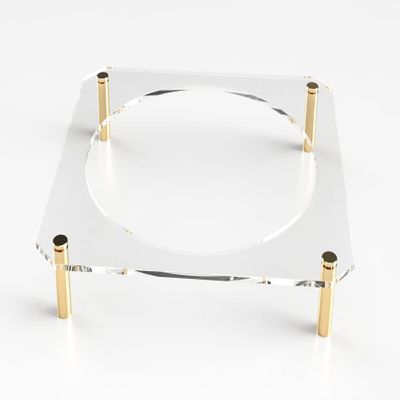 Acrylic Seder Plate Stand Gold Standoffs - 16 x 16 x 3 in.