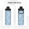Yioniii Beautiful Gray and with Snowflakes pattern Sports Leak Proof Water Bottle 18 oz, Insulated Water Bottles for Bicycles,Fitness,Yoga,Hiking etc.Gray and White view 3