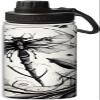 Yioniii Dragonfly Artwork Prints pattern Water Bottle 18 oz Double Wall Vacuum Insulated Stainless Steel Wide Mouth Sports Hot & Cold Reusable Water Bottle,Black and White view 1