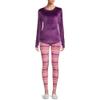 Cuddl Duds ClimateRight Women's Velour Base Layer Top and Leggings Thermal Set, 2-Piece (2XL (XXL), Wineberry Fairisle) view 1