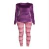 Cuddl Duds ClimateRight Women's Velour Base Layer Top and Leggings Thermal Set, 2-Piece (2XL (XXL), Wineberry Fairisle) view 4
