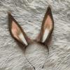ATekatac Rabbit Ears Handmade Animal Ears Halloween Cosplay Bunny Ears Flower Headband (Tan1) view 3