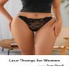 abandi Lace Thongs for Women, Rhinestones G String Thong Underwear Sexy Low Waist See Through Panties, 3 Pack Red Size M view 2