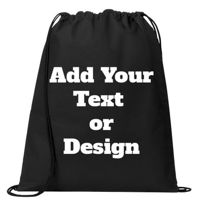 all about me company Personalized Cotton Cinch Bag 18in x 14in (Deep Black)