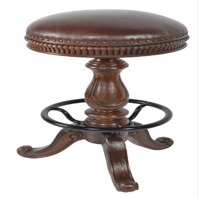Church Street Leather Bar Height Stool Vintage Estate Brown