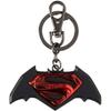 212 Main Batman vs Superman Stacked Symbol Pewter Keychain view 1