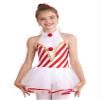 Moily Kids Girls Christmas Dance Dress Candy Cane Stripes Ballet Tutu Leotard for Carnival Party Stage Performance Red 10 Years view 3
