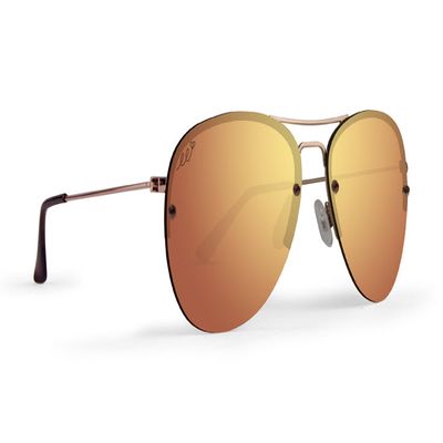Emerson Sunglass with Polarized Rose Gold Mirror Lens - Rose Gold